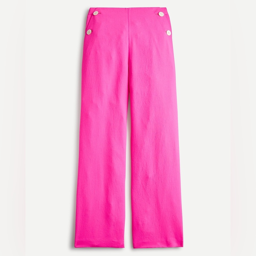 J. Crew Wide-Leg Sailor Pants in Hot Pink